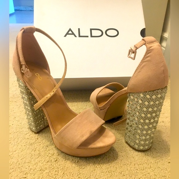 Aldo Nesida Platform Dress Sandal With Jeweled Heels - Picture 2 of 11